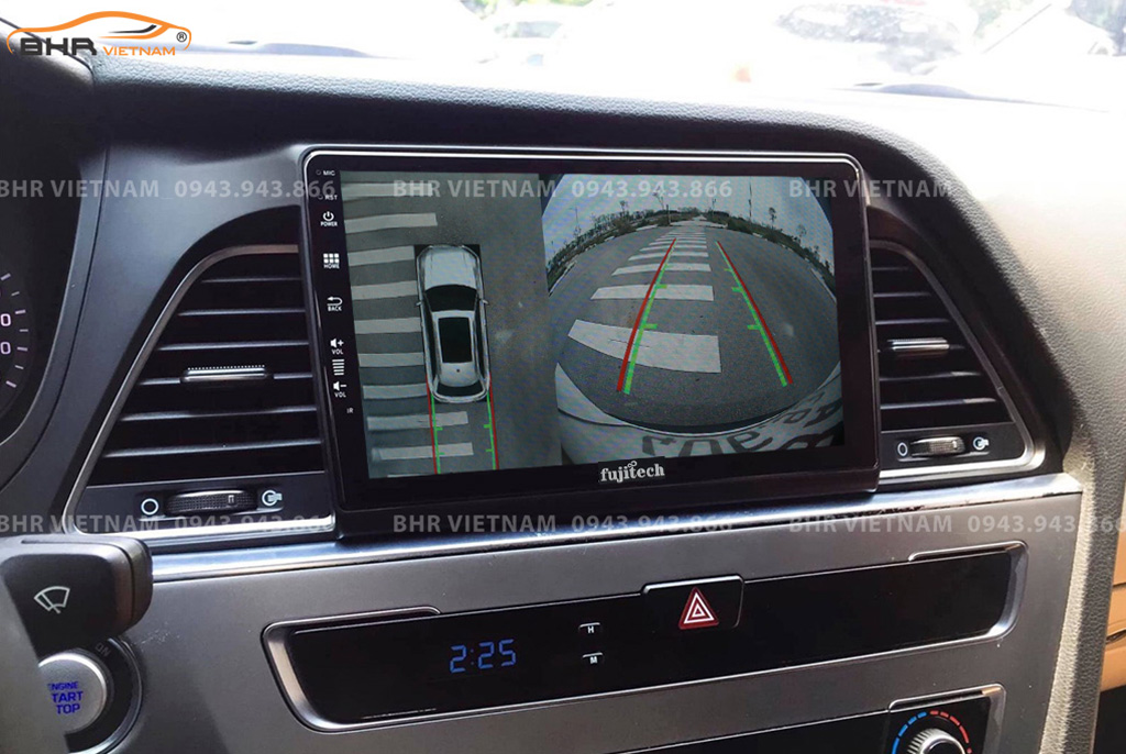 Hình ảnh quan sát từ camera sau trên màn hình DVD Fujitech 360 Hyundai Sonata 2017 - 2020
