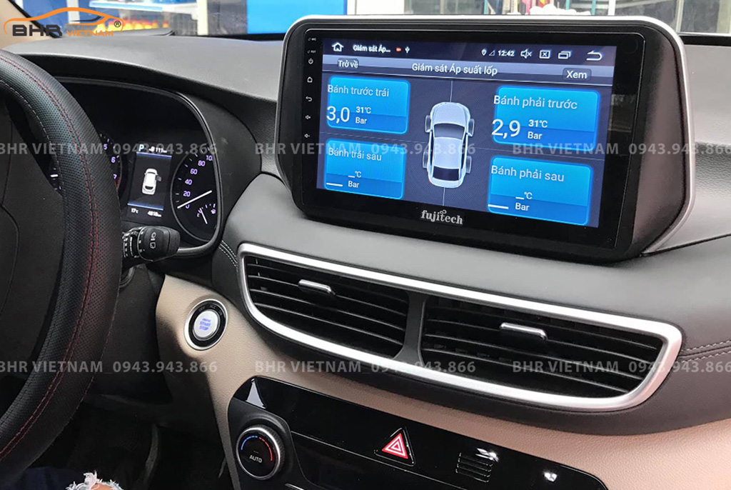 Hình ảnh quan sát cảm biến áp suất lốp Fujitech 360 Hyundai Tucson 2019 - nay