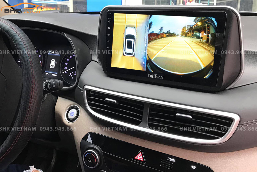 Hình ảnh quan sát camera trước màn hình DVD Fujitech 360 Hyundai Tucson 2019 - nay
