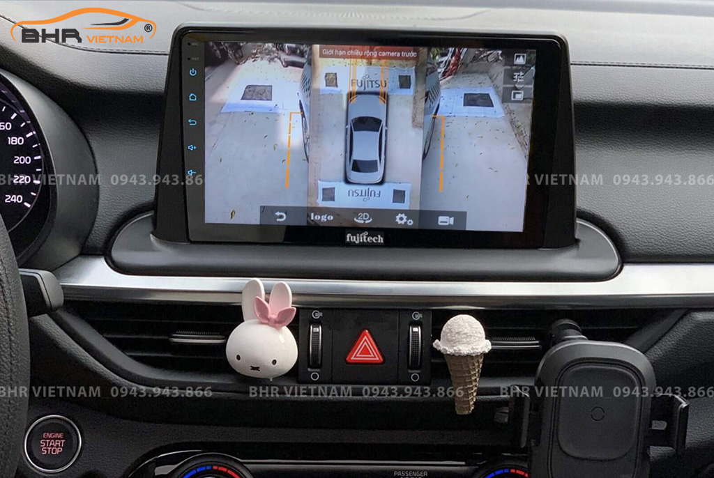 Hình ảnh quan sát 2 bên gương trên màn hình DVD Fujitech 360 Kia Cerato 2019 - nay