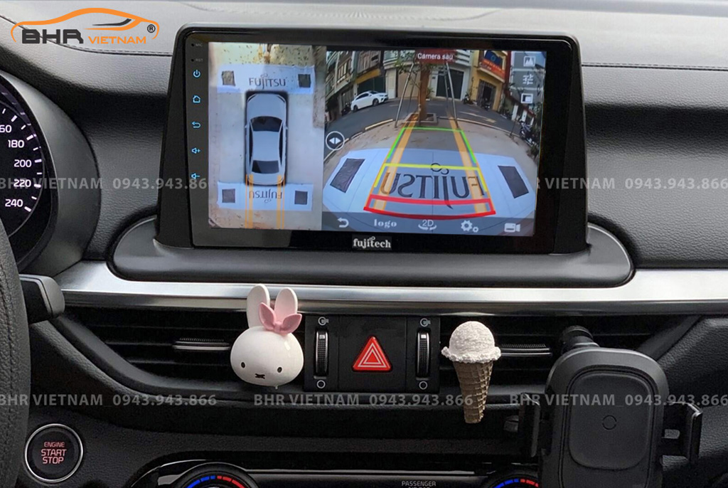 Hình ảnh quan sát từ camera sau trên màn hình DVD Fujitech 360 Kia Cerato 2019 - nay