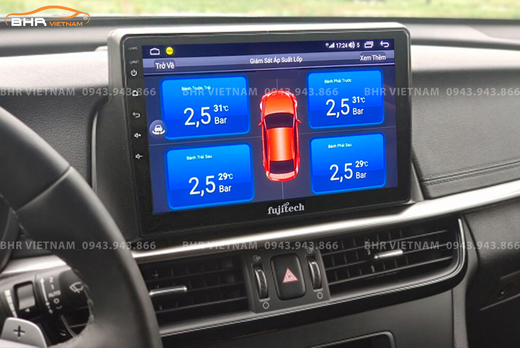 Hình ảnh quan sát cảm biến áp suất lốp Fujitech 360 Kia K5 Optima 2016 - nay