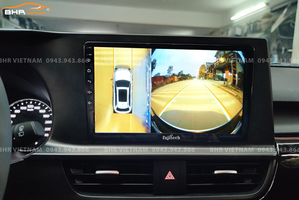 Hình ảnh quan sát camera trước màn hình DVD Fujitech 360 Kia Seltos 2020 - nay