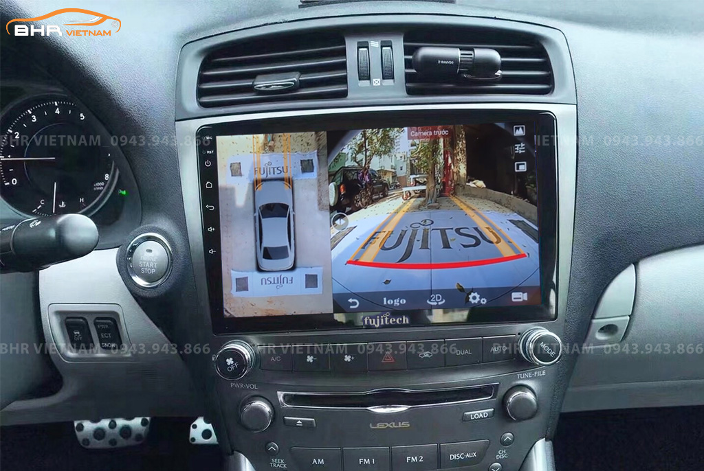 Hình ảnh quan sát camera trước màn hình DVD Fujitech 360 Lexus IS250 2005 - 2012