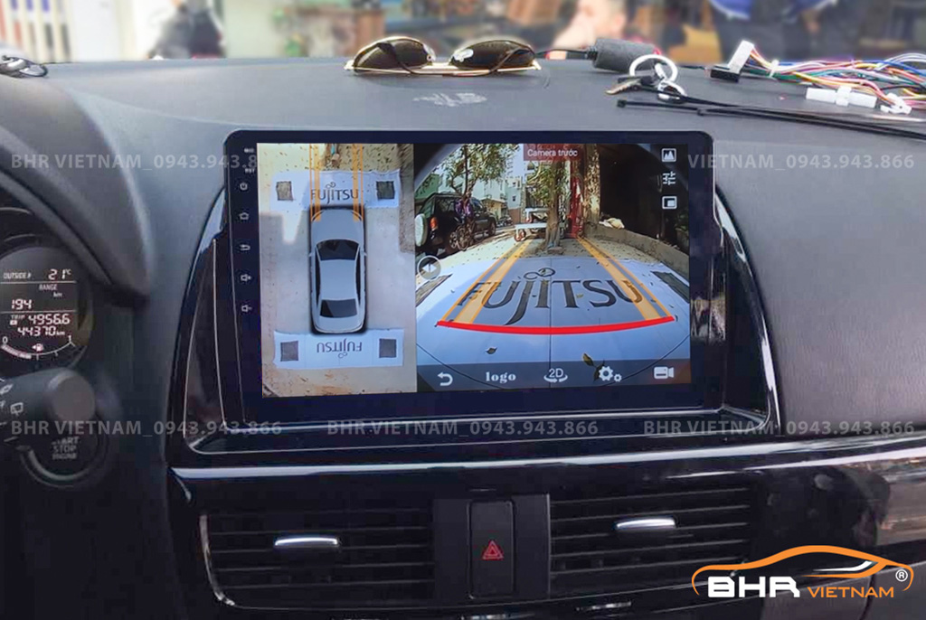 Hình ảnh quan sát camera trước màn hình DVD Fujitech 360 Mazda CX5 2013 - 2016