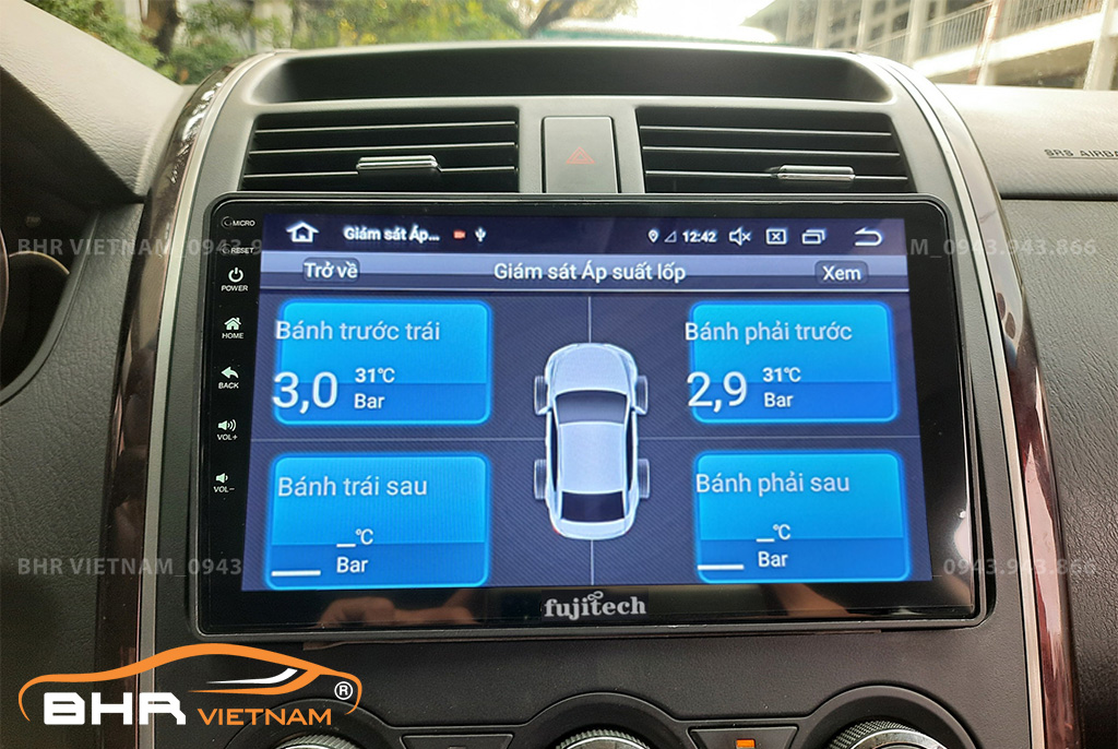 Hình ảnh quan sát cảm biến áp suất lốp Fujitech 360 Mazda CX9 2006 - 2016