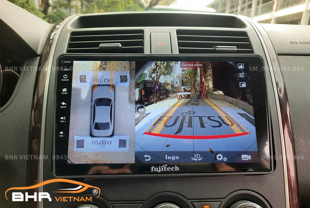 Hình ảnh quan sát camera trước màn hình DVD Fujitech 360 Mazda CX9 2006 - 2016