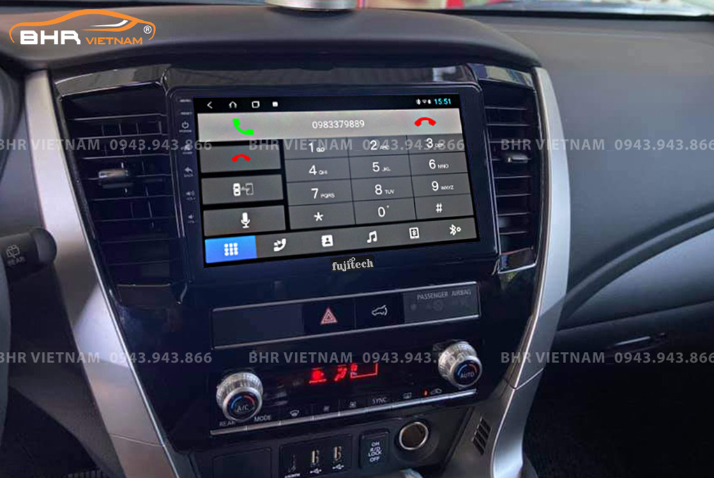 Kết nối điện thoại trên màn hình DVD Android Fujitech 360 Mitsubishi Pajero Sport 2018 - nay