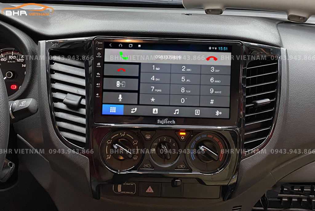 Kết nối điện thoại trên màn hình DVD Android Fujitech 360 Mitsubishi Triton 2020 - nay