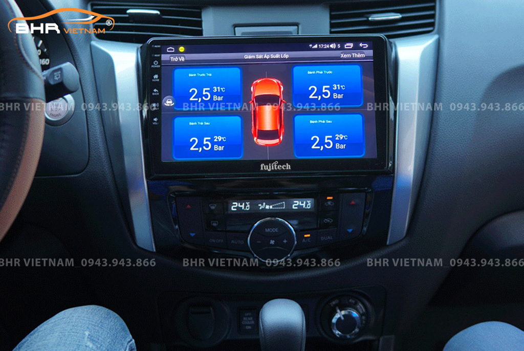 Hình ảnh quan sát cảm biến áp suất lốp Fujitech 360 Nissan Navara 2021 - nay
