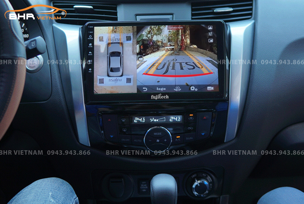 Hình ảnh quan sát camera trước màn hình DVD Fujitech 360 Nissan Navara 2021 - nay
