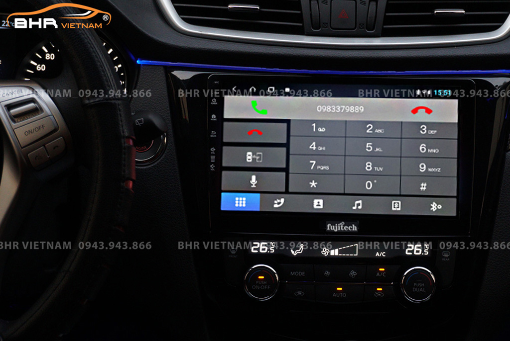 Kết nối điện thoại trên màn hình DVD Android Fujitech 360 Nissan Xtrail 2017 - nay