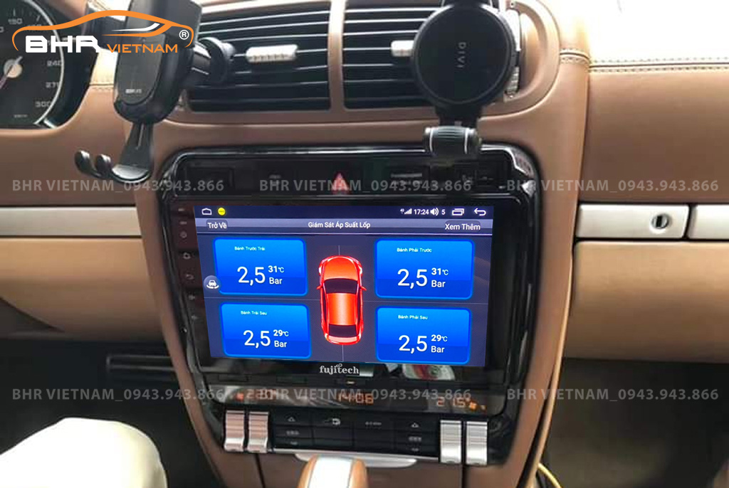Hình ảnh quan sát cảm biến áp suất lốp Fujitech 360 Porsch Cayenne 2003 - 2010