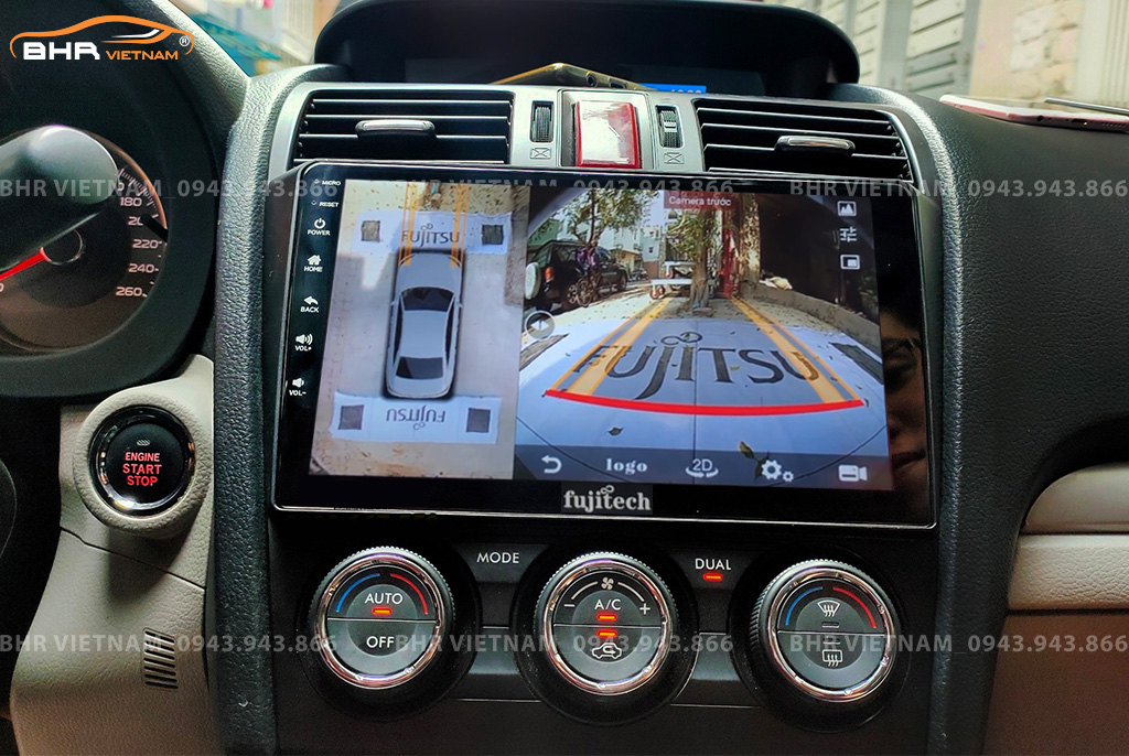 Hình ảnh quan sát camera trước màn hình DVD Fujitech 360 Subaru Forester 2013 - 2019