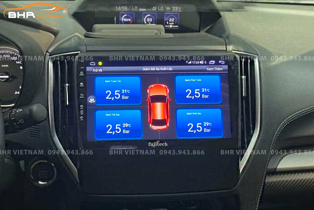 Hình ảnh quan sát cảm biến áp suất lốp Fujitech 360 Subaru Forester 2020 - nay