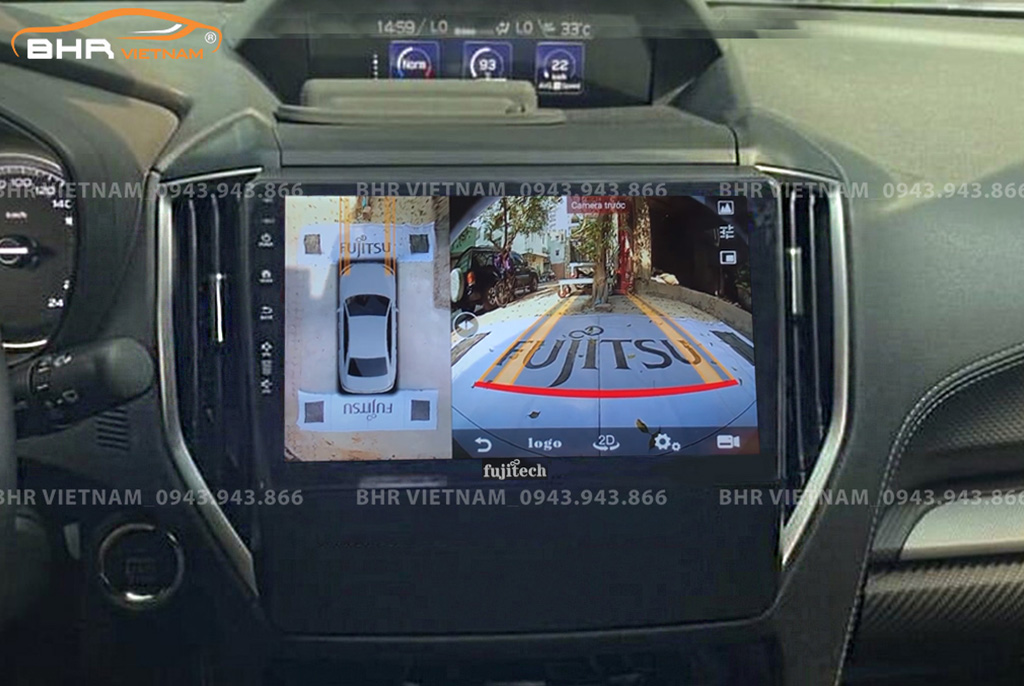 Hình ảnh quan sát camera trước màn hình DVD Fujitech 360 Subaru Forester 2020 - nay