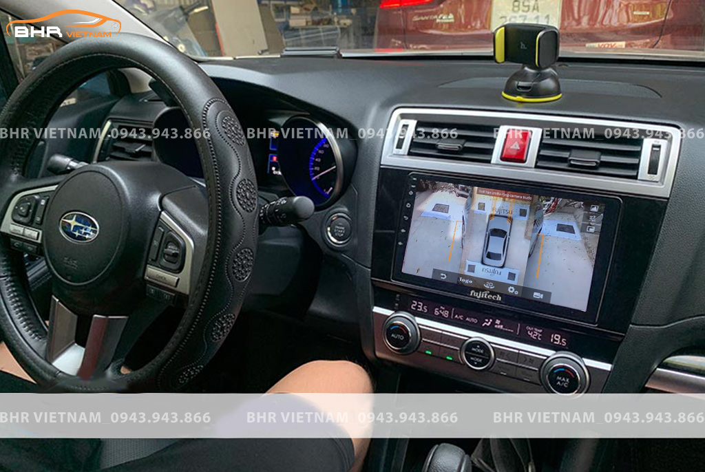 Hình ảnh quan sát 2 bên gương trên màn hình DVD Fujitech 360 Subaru Outback 2014 - nay
