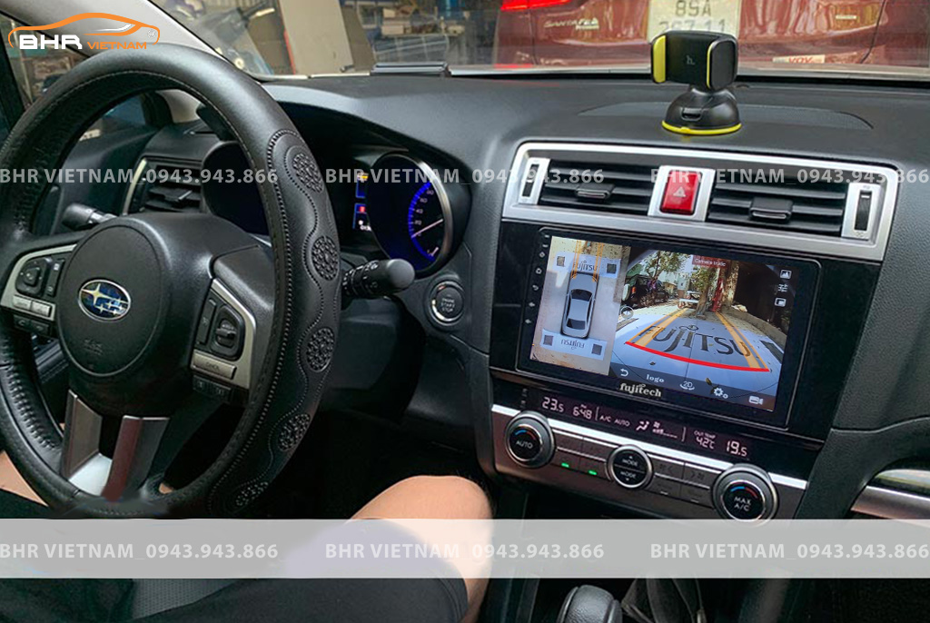 Hình ảnh quan sát camera trước màn hình DVD Fujitech 360 Subaru Outback 2014 - nay