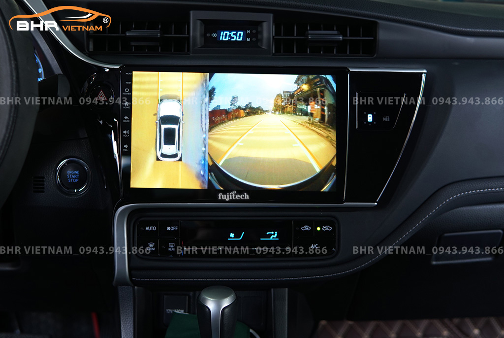 Hình ảnh quan sát camera trước màn hình DVD Fujitech 360 Toyota Altis 2018 - 2019