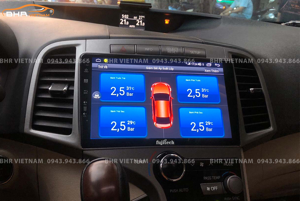 Hình ảnh quan sát cảm biến áp suất lốp Fujitech 360 Toyota Venza 2009 - 2015