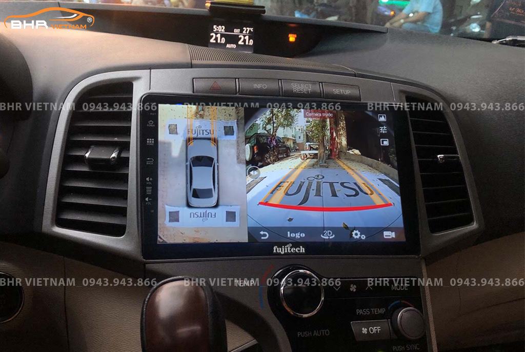 Hình ảnh quan sát camera trước màn hình DVD Fujitech 360 Toyota Venza 2009 - 2015