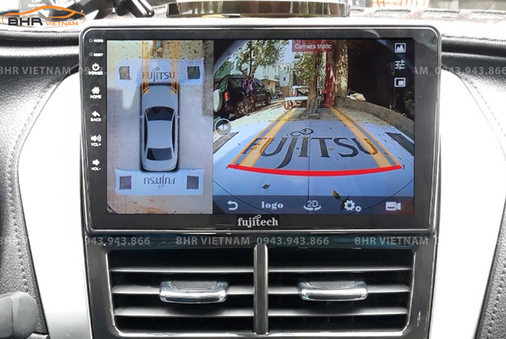 Hình ảnh quan sát camera trước màn hình DVD Fujitech 360 Toyota Vios 2019 - nay