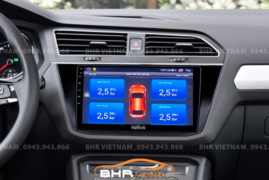 Hình ảnh quan sát cảm biến áp suất lốp Fujitech 360 Volkswagen Tiguan 2019 - nay