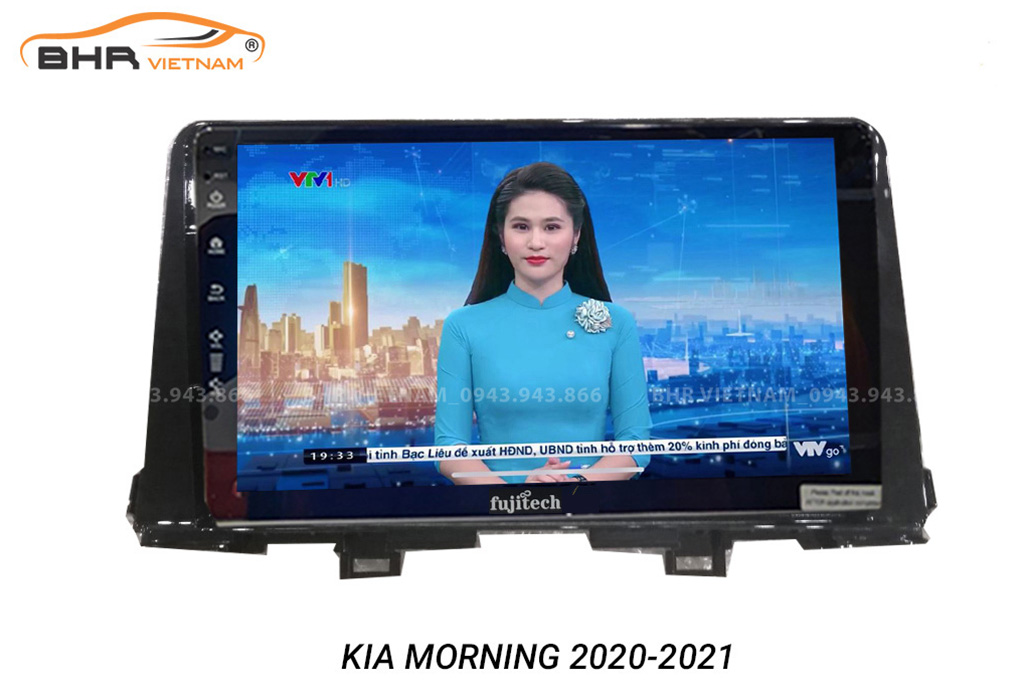 Điều khiển bằng giọng nói màn hình DVD Fujitech Kia Morning 2021 - nay