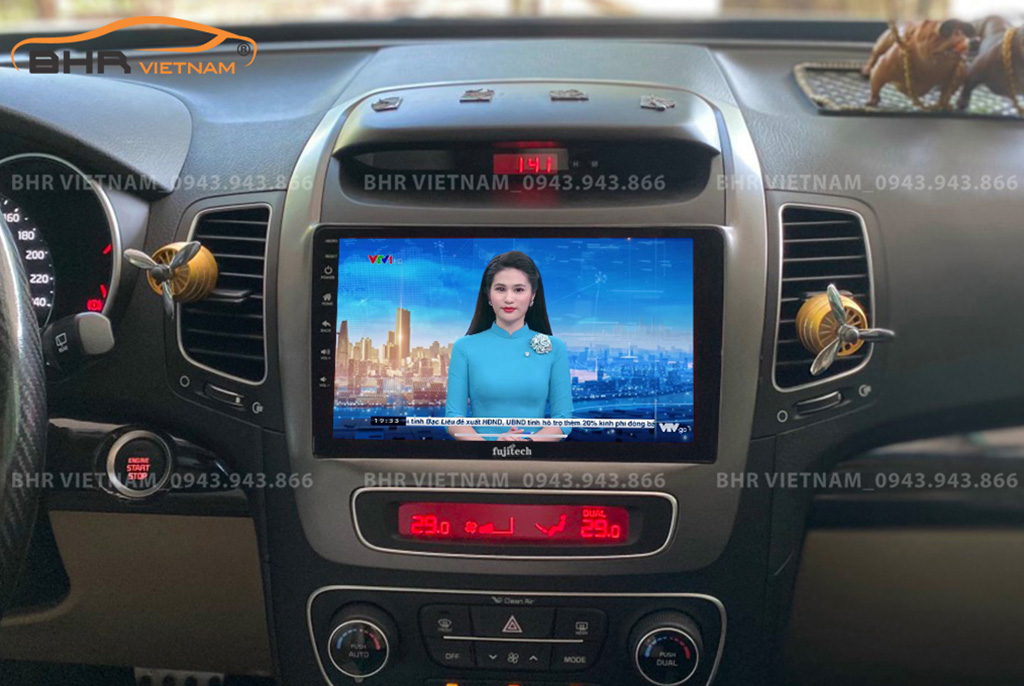 Giải trí đa phương tiện màn hình ô tô giá rẻ Fujitech Kia Sorento 2014 - 2020