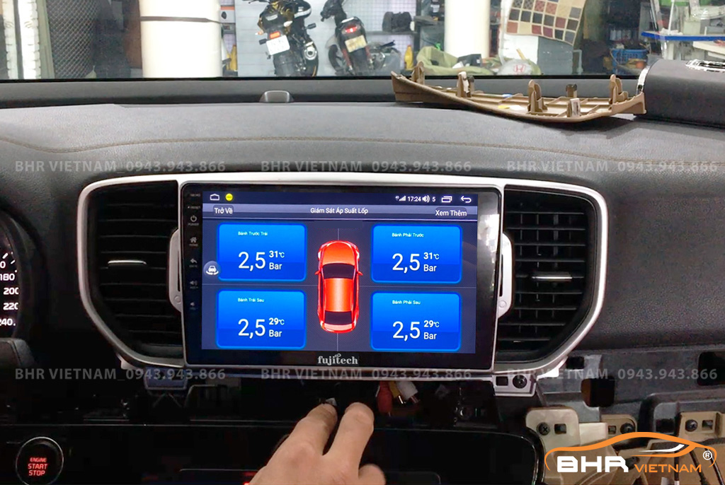Màn hình DVD Fujitech Kia Sportage 2016 - nay tích hợp camera hành trình