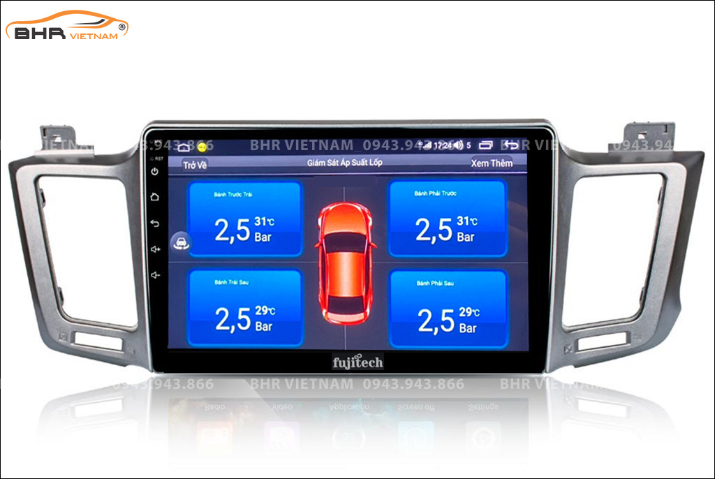 Màn hình DVD Fujitech Toyota Rav4 2013 - 2018 tích hợp cảm biến áp suất lốp