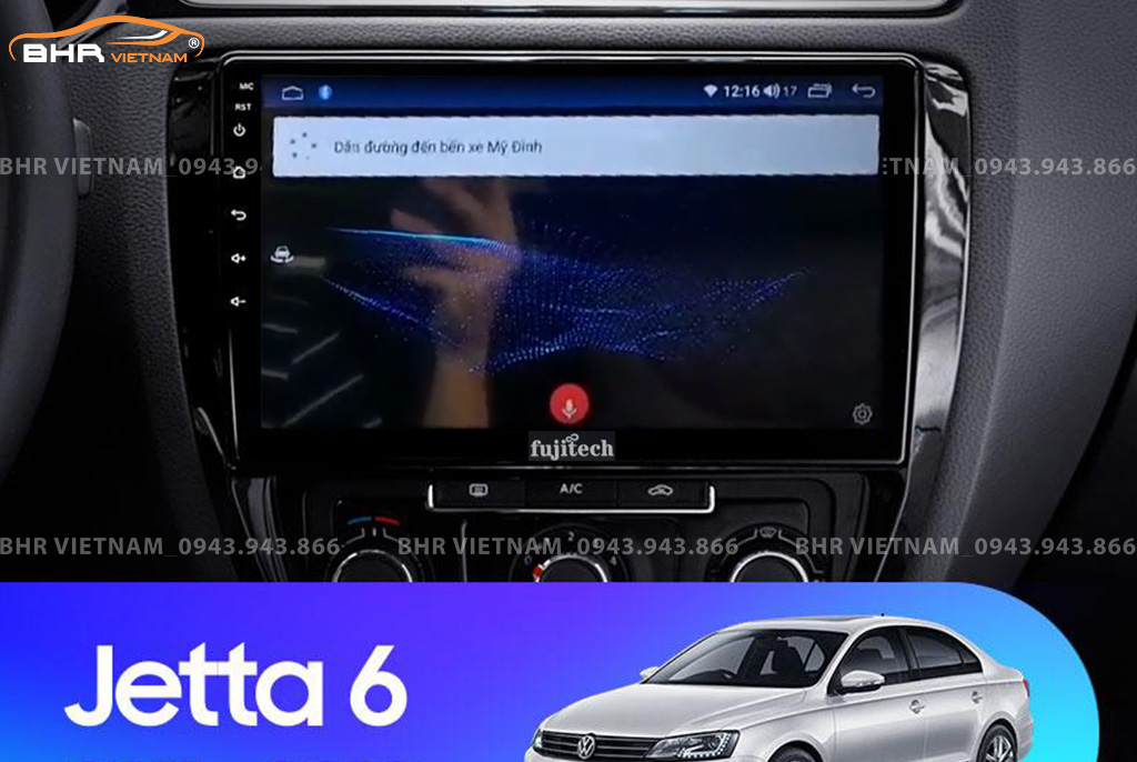 Điều khiển bằng giọng nói Màn hình Android Fujitech Volkswagen Jetta 2011 - 2018