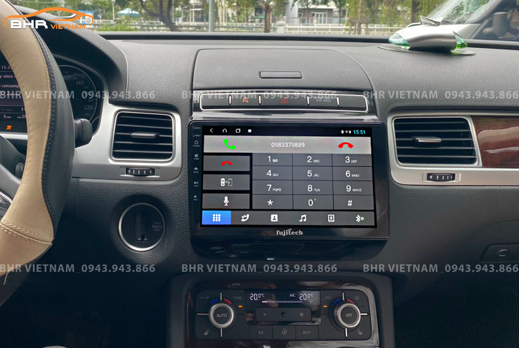 Kết nối điện thoại trên màn hình DVD Android Fujitech Volkswagen Touareg 2011 - 2017