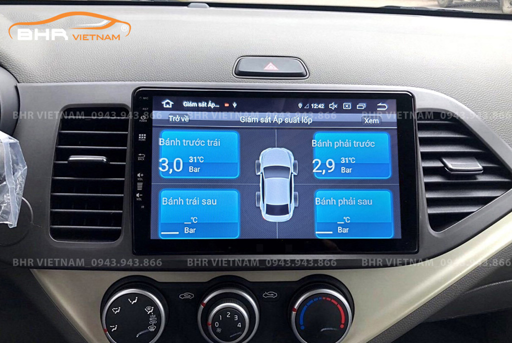 Màn hình DVD Vitech Kia Morning 2011 - 2020 tích hợp cảm biến áp suất lốp