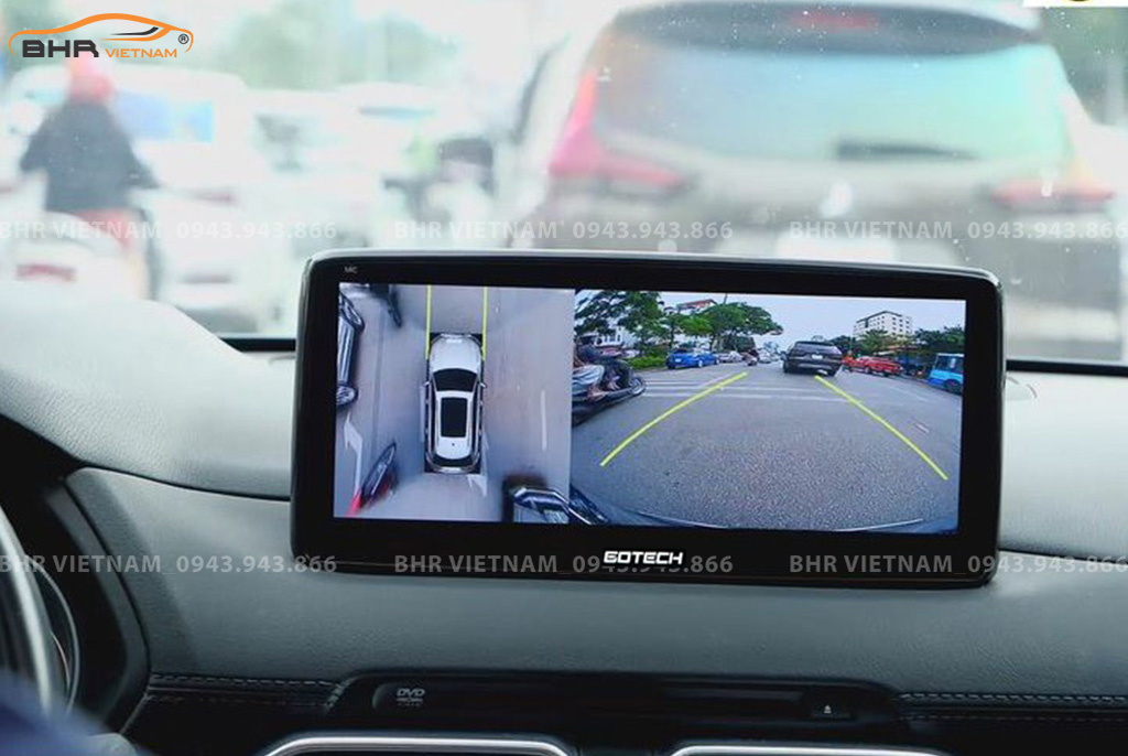 Hình ảnh quan sát phía trước màn hình DVD Gotech GT Mazda 360 Pro Mazda CX8 2019 - nay