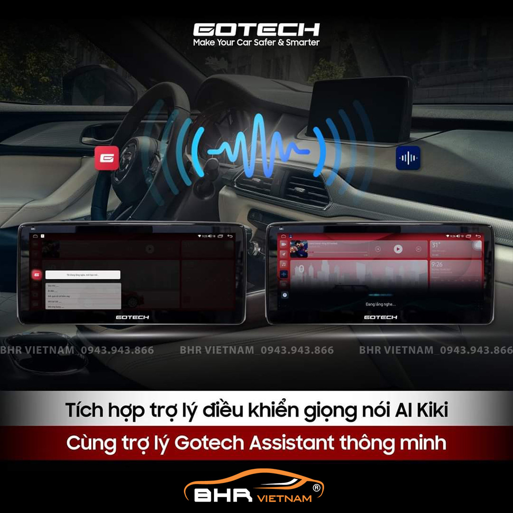 Điều khiển bằng giọng nói thông minh màn hình Gotech GT Mazda Limited Mazda 3 2014 - 2019