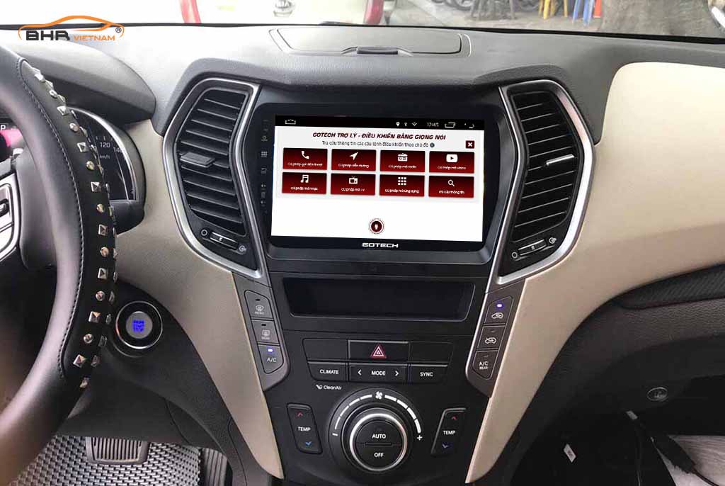 Điều khiển bằng giọng nói thông minh màn hình Gotech GT10 Pro Hyundai Santafe 2012 - 2018