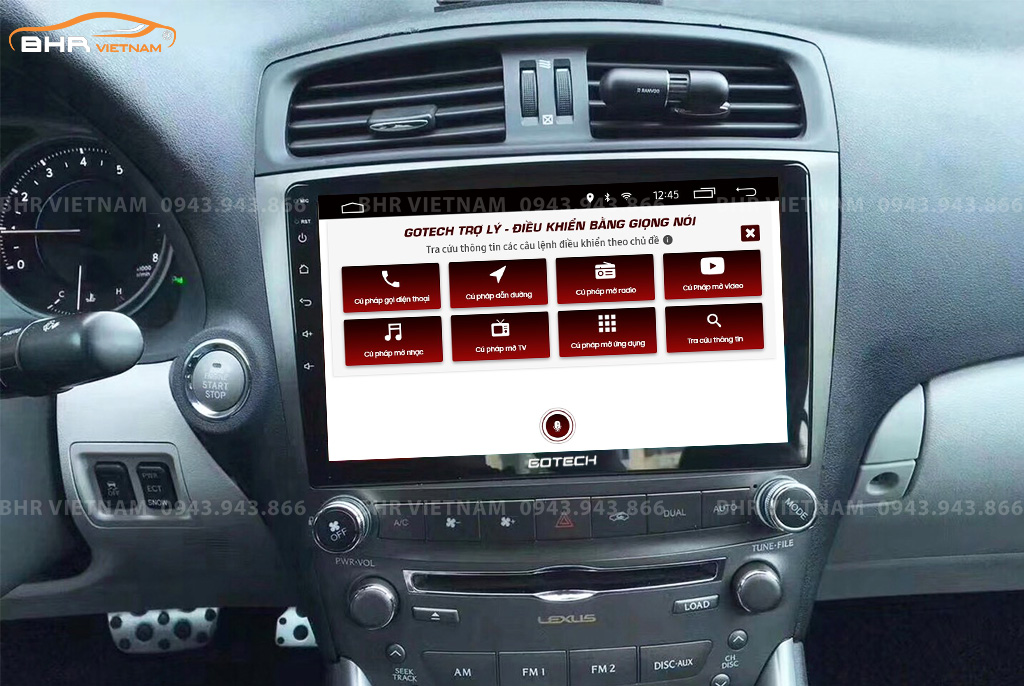 Điều khiển bằng giọng nói thông minh màn hình Gotech GT10 Pro Lexus IS250 2005 - 2012