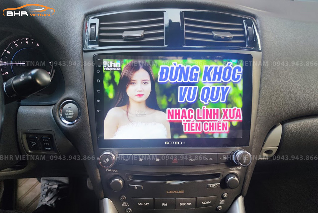 Giải trí Youtube, xem phim sống động trên màn hình Gotech GT10 Pro Lexus IS250 2005 - 2012