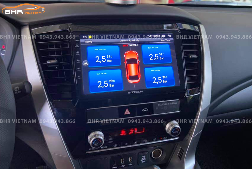 Màn hình DVD Gotech GT10 Pro Lexus Mitsubishi Pajero Sport 2018 - nay tích hợp cảm biến áp suất lốp
