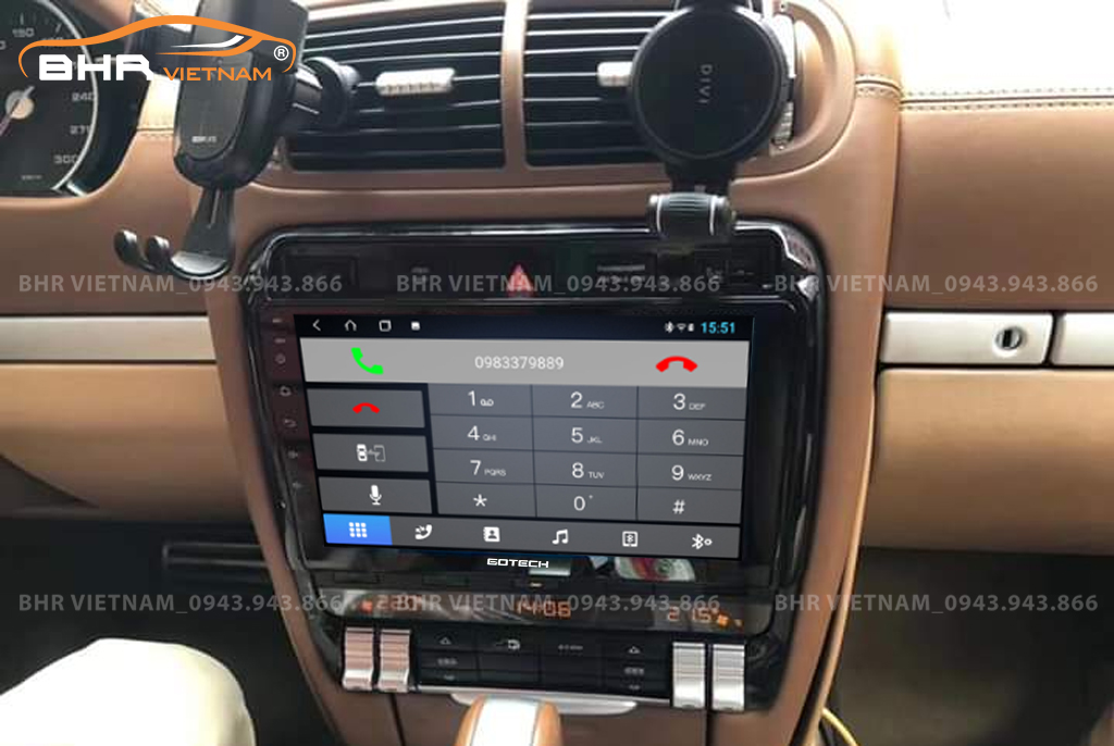 Kết nối điện thoại trên màn hình Gotech GT10 Pro Porsch Cayenne 2003 - 2010