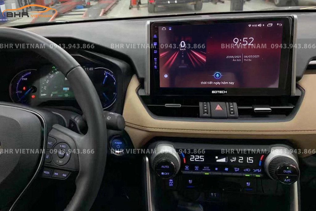 Điều khiển bằng giọng nói trên màn hình Gotech GT10 Pro Toyota Rav4 2019 - nay