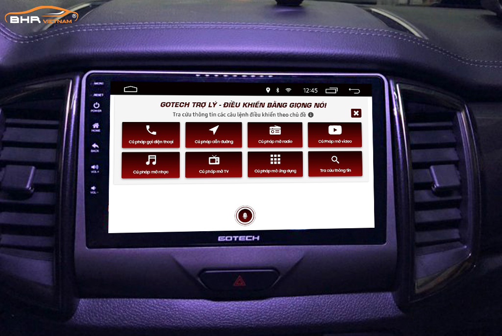 Điều khiển bằng giọng nói thông minh màn hình Gotech GT360 Ford Everest 2016-nay