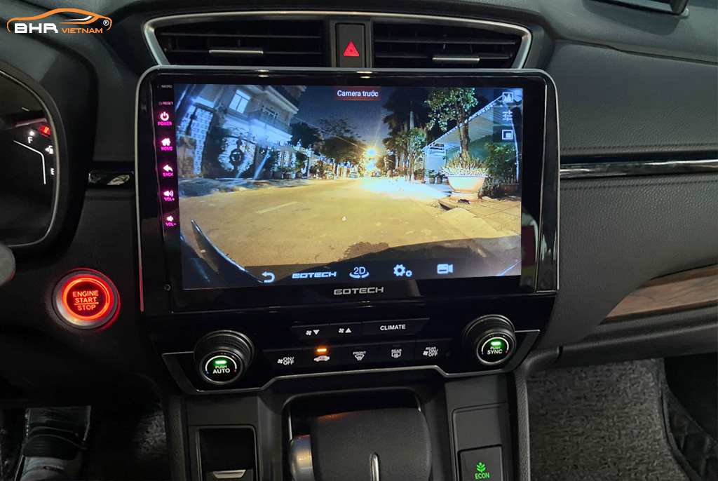Hình ảnh quan sát camera trước màn hình DVD Gotech GT360 Honda CRV 2018 - nay