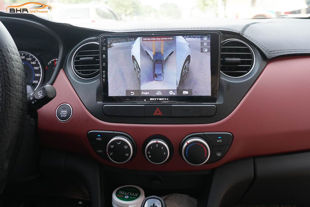 Hình ảnh quan sát 2 bên gương trên màn hình DVD liền camera 360 Gotech GT360 Hyundai i10 2014 - 2021