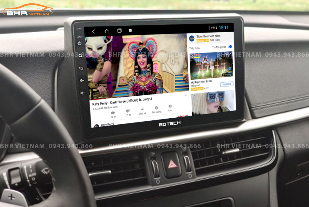 Giải trí Youtube, xem phim sống động trên màn hình Gotech GT360 Kia K5 Optima 2016 - nay