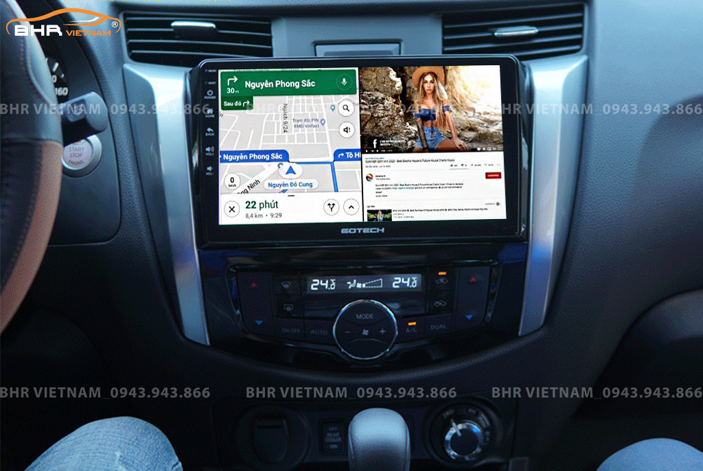 Tiện ích với tính năng chia đôi màn hình Gotech GT360 Nissan Navara 2021 - nay