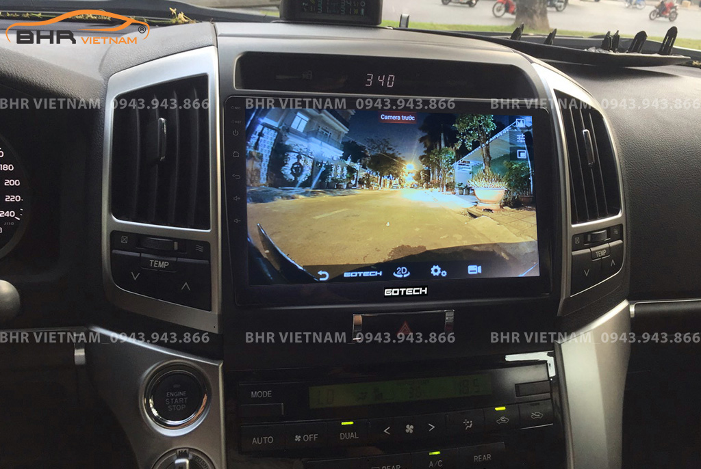 Hình ảnh quan sát camera trước màn hình DVD Gotech GT360 Toyota Land Cruiser 2008 - 2015