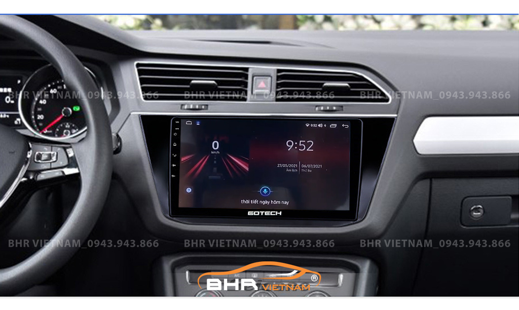 Điều khiển bằng giọng nói thông minh màn hình Gotech GT360 Volkswagen Tiguan 2017 - nay