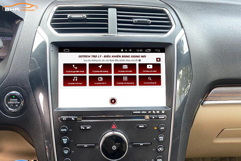 Điều khiển bằng giọng nói thông minh màn hình Gotech GT360 Plus Ford Explorer 2016-nay